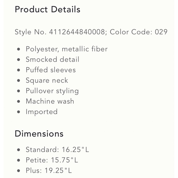 Anthropologie Shimmer Puff-Sleeved Top NWT SZ XLP - Picture 9 of 10